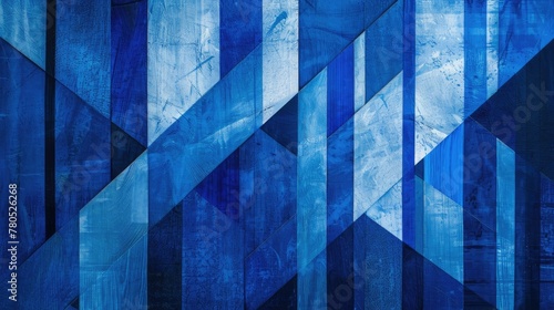 Imagine an abstract background inspired by oceanic serenity, featuring blue geometric stripes