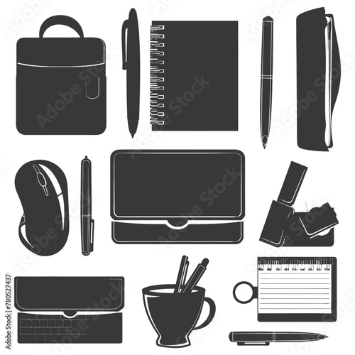 Silhouette office supplies black color only