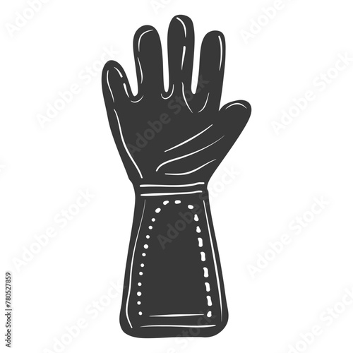 Silhouette oven glove black color only full
