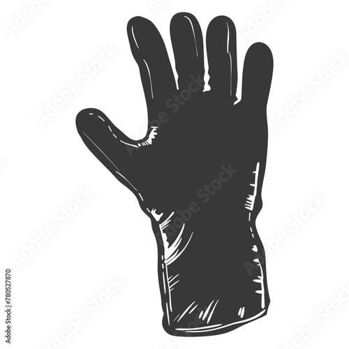 Silhouette oven glove black color only full