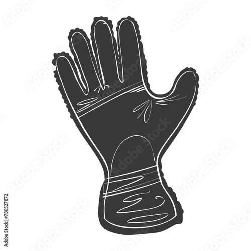 Silhouette oven glove black color only full