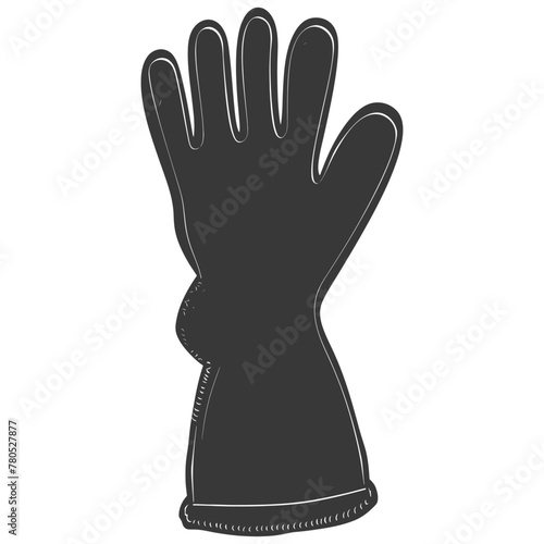 Silhouette oven glove black color only full