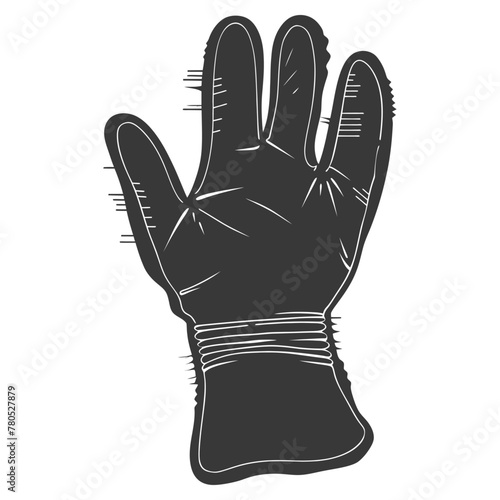 Silhouette oven glove black color only full