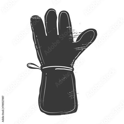 Silhouette oven glove black color only full