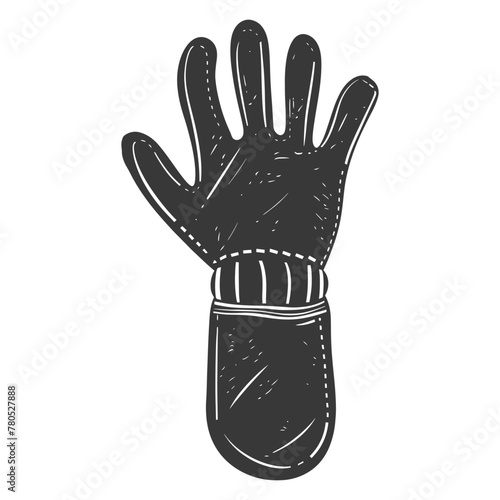 Silhouette oven glove black color only full