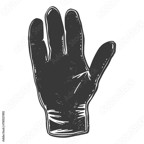Silhouette oven glove black color only full