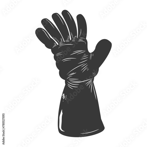 Silhouette oven glove black color only full