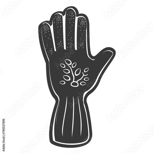 Silhouette oven glove black color only full