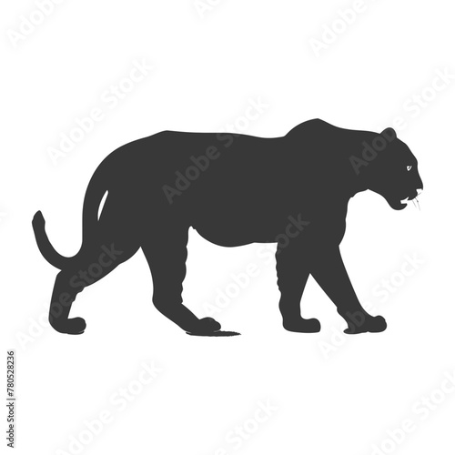 Silhouette panther animal black color only full body © NikahGeh