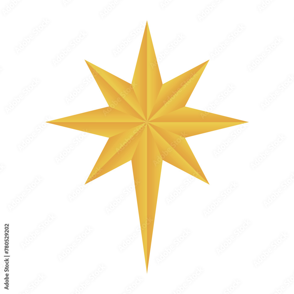 3D Long Gold Star 3D Long Gold Star