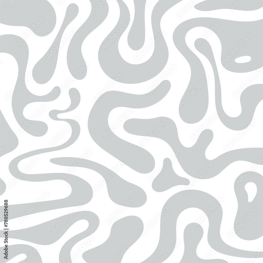 Abstract Organic Pattern Grey On White Background