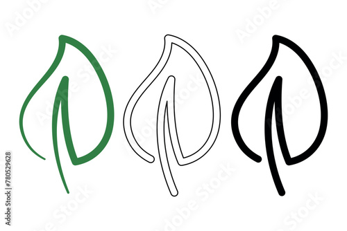 Abstract Leaf Flat Glyph Outline