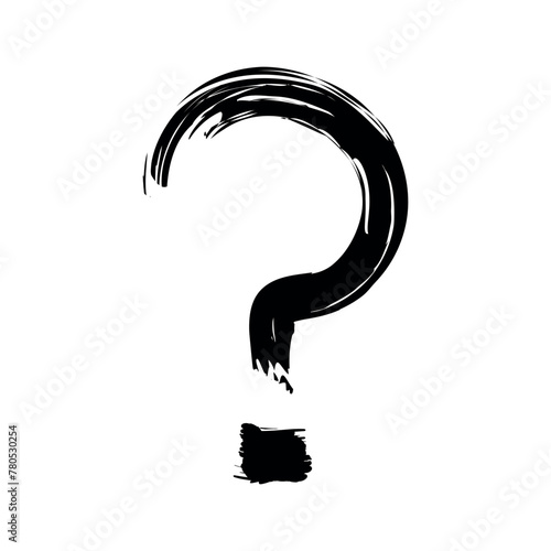 Black Hand Painted Question Mark