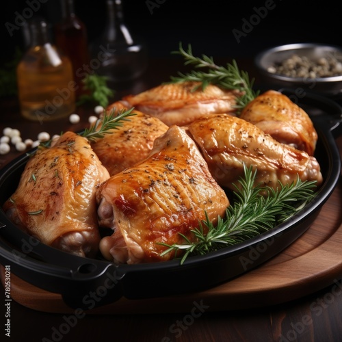 Fresh unprepared chicken legs in plate