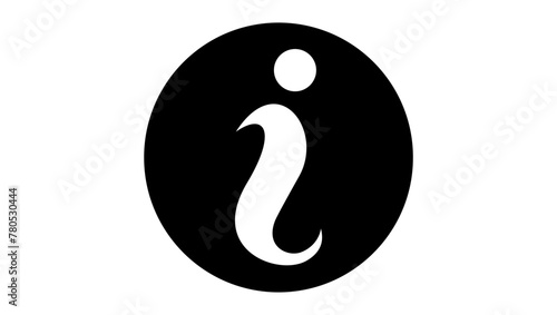 info emblem, black isolated silhouette