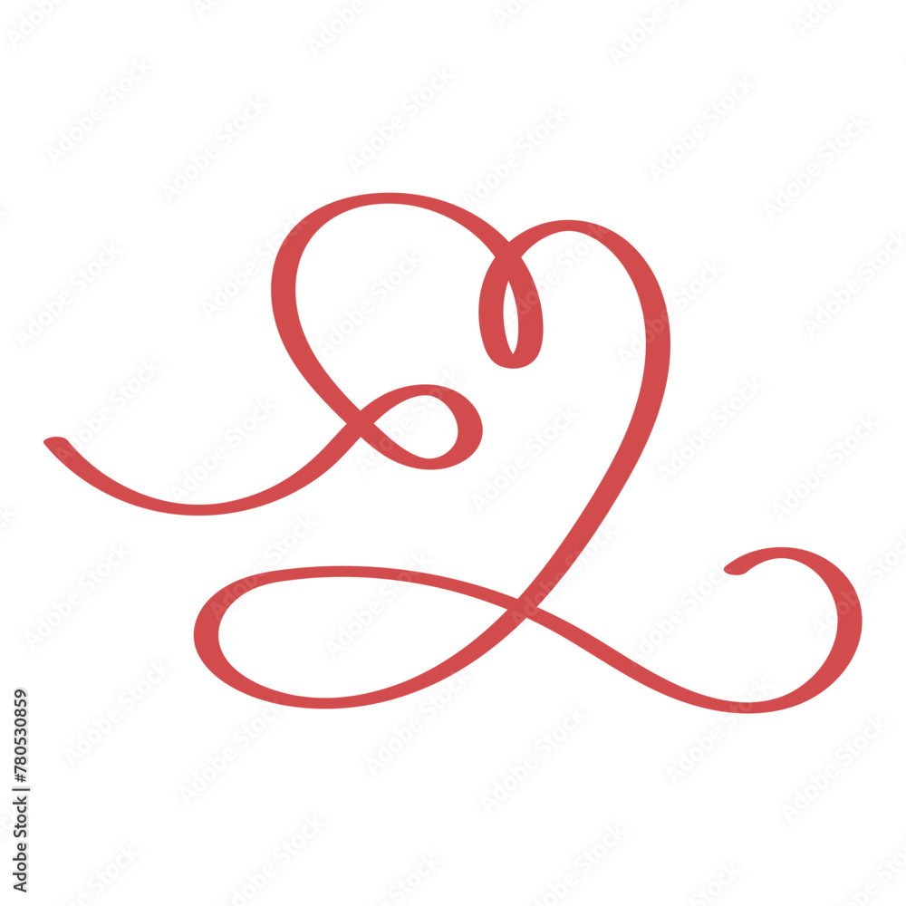Calligraphy Heart Red Calligraphy Heart Red