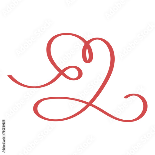 Calligraphy Heart Red