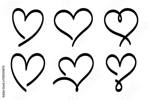 Calligraphy Hearts Set
