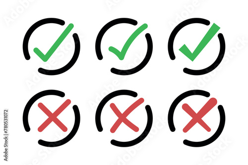Check And Cross Circles Set