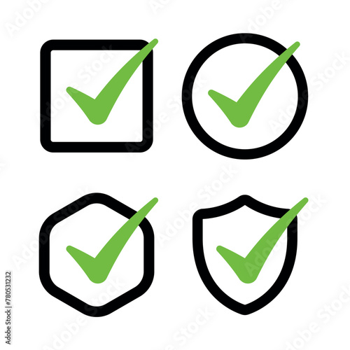 Check Circle Square Diamond And Shield