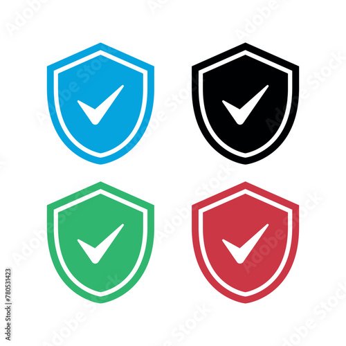 Check Mark Shield Multiple Colours Set