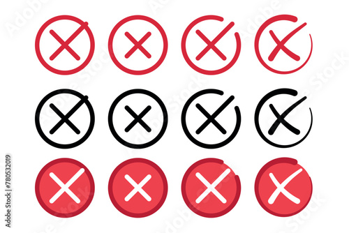 Cross Marks Circles Set