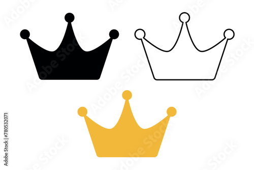 Crown Flat Outline Glyph