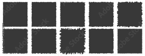 Set of square with jagged edge shapes vector illustration
