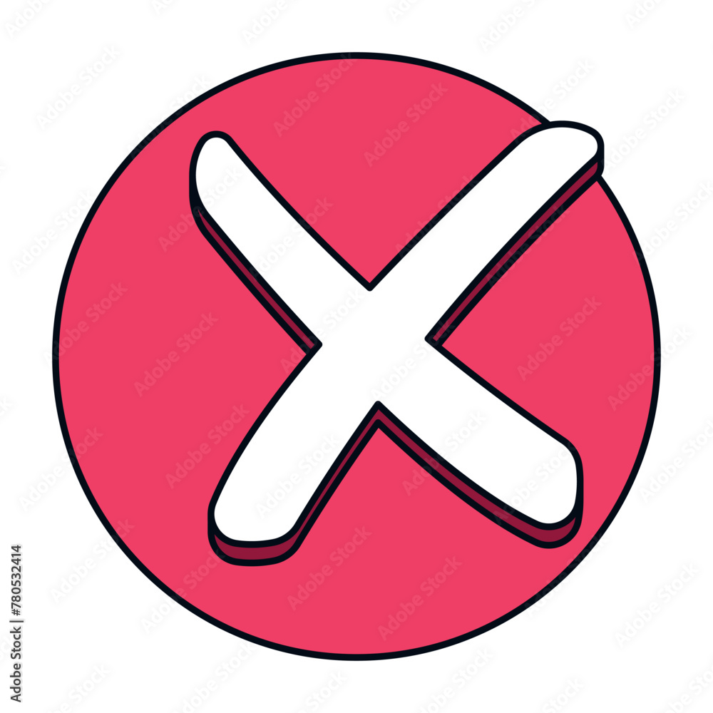 Obraz premium Delete Cross Mark Flat Outlined