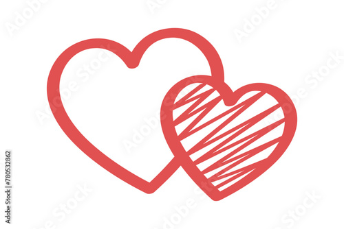 Double Heart Sketch Style