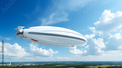 A huge white spacecraft floating in the sky  UFO alien ship