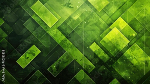 Visualize a deep green geometric texture background, infusing a modern business concept ideal for dynamic presentations