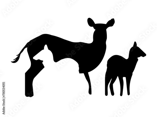 Silhouette Deer animal Mother's Day flat design