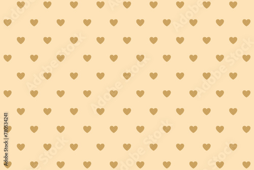 Gold Hearts Tan Background