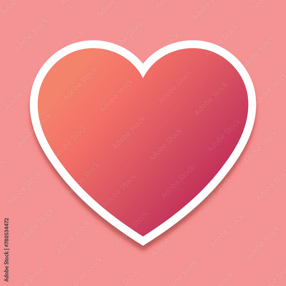 Gradient Heart With Pink Background Gradient Heart With Pink Background