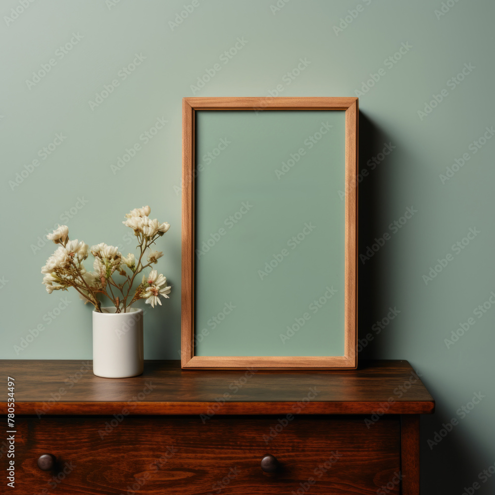 Mockup poster or photo frame on table Mockup poster or photo frame on table