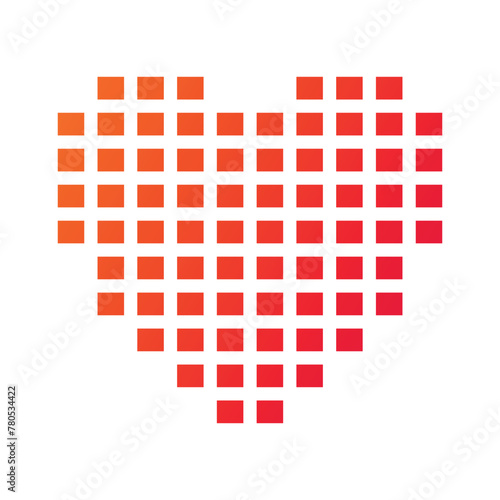 Gradient Heart Made From Squares