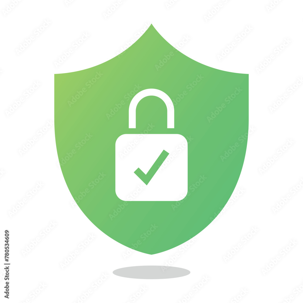 Gradient Shield With Padlock Check Mark Gradient Shield With Padlock Check Mark