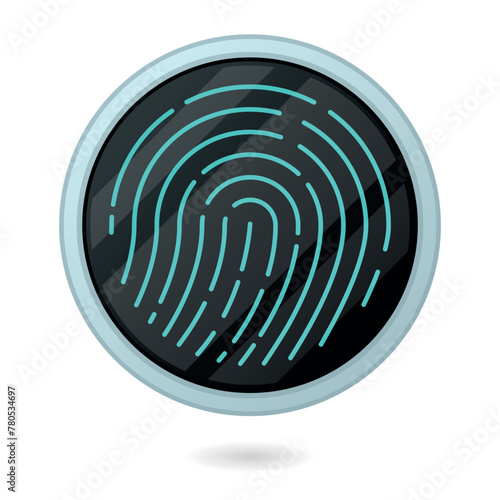Gradient Style Biometrics Thumb Print Button