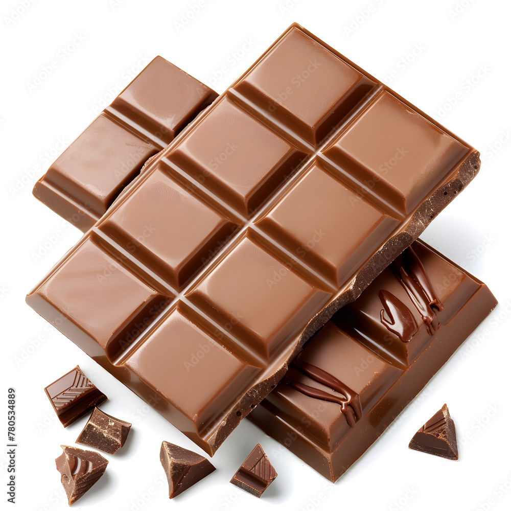 Milk chocolate isolated on white Milk chocolate isolated on white