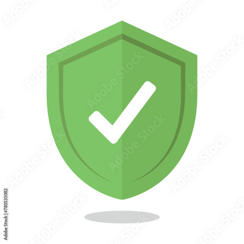 Green Check Shield Shadow