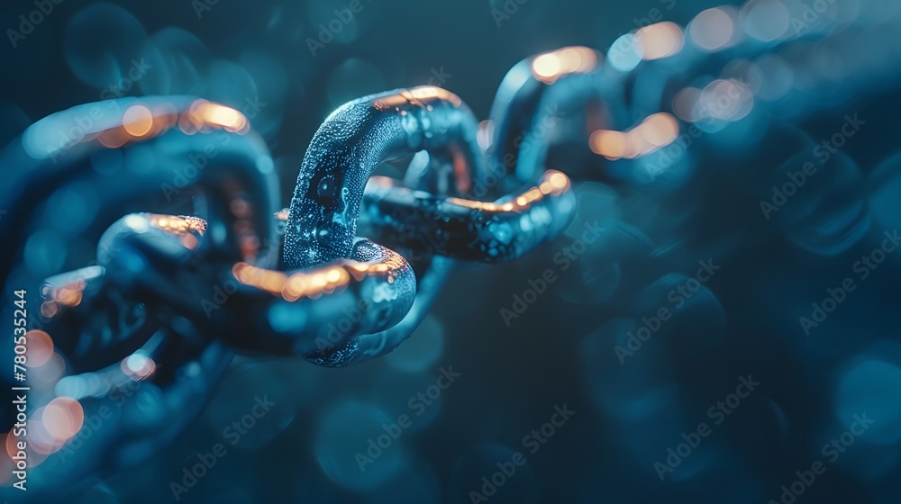 Diagonal chain, a blockchain concept, gray closeup Diagonal chain, a blockchain concept, gray closeup