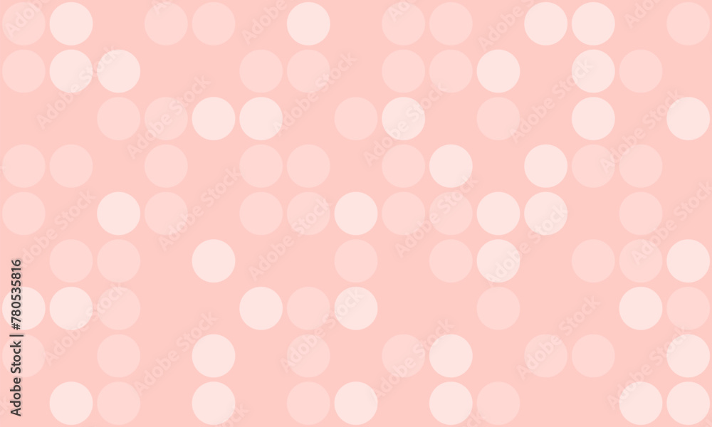 Delicate background for beauty advertising. Geometric pattern of 2D circles. Pastel pink color background. Abstract background for banner