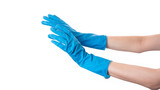 A Pair of Blue Gloves on White Background