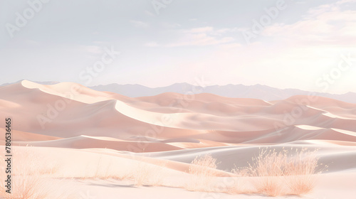 Digital dreamy desert mountains abstract graphics poster web page PPT background