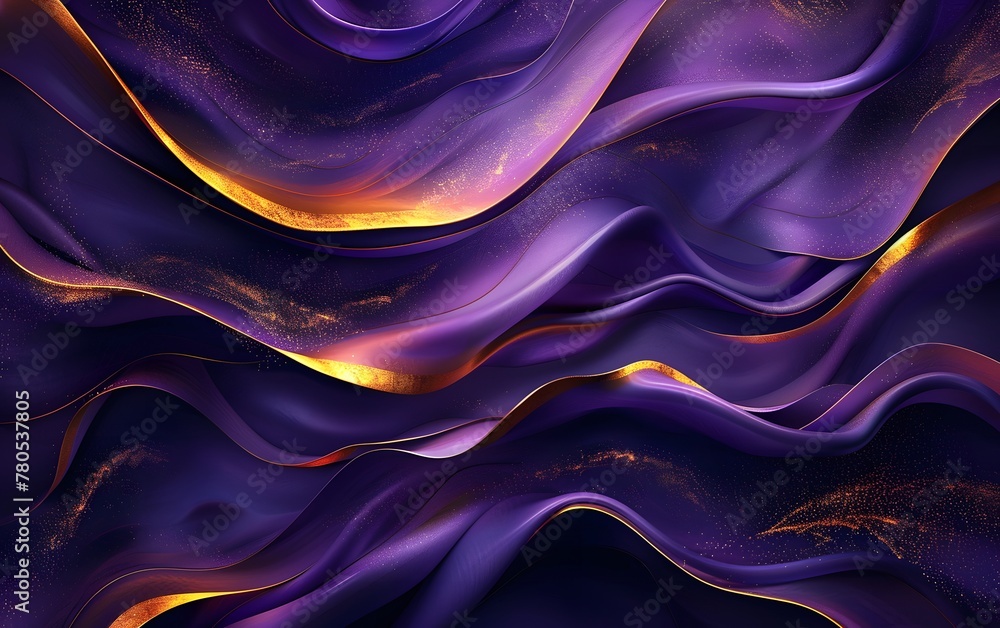 Fototapeta premium abstract purple and gold abstract mobile wallpaper with smooth curves