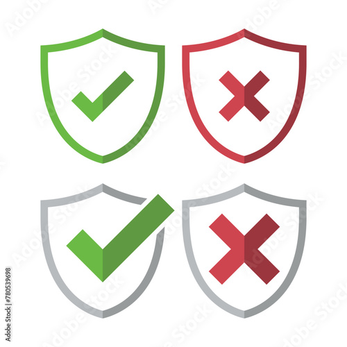 Half Shadow Check And Cross Shields Outline