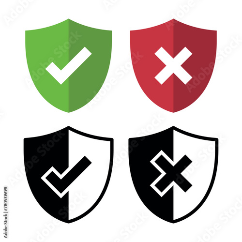 Half Shadow Check And Cross Shields Set