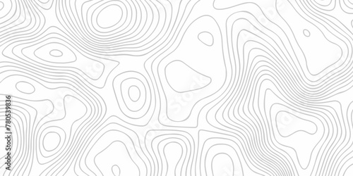 Topographic map background geographic line map with elevation assignments. The black on white contours vector topography stylized height of the lines map. photo