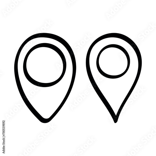 Hand Drawn Location Pins Doodles